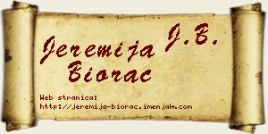 Jeremija Biorac vizit kartica